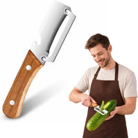 Multifunctional Vegetable Peeler, Stainless Steel Vegetable Peeler for Kitchen with Wooden Handle & Bottle Opener, Heavy Duty Fruit Apple Potato Peeler, Ergonomic Grip (1PCS)