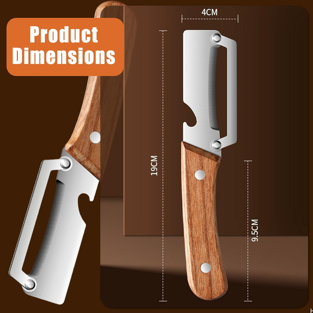 Multifunctional Vegetable Peeler, Stainless Steel Vegetable Peeler for Kitchen with Wooden Handle & Bottle Opener, Heavy Duty Fruit Apple Potato Peeler, Ergonomic Grip (1PCS)