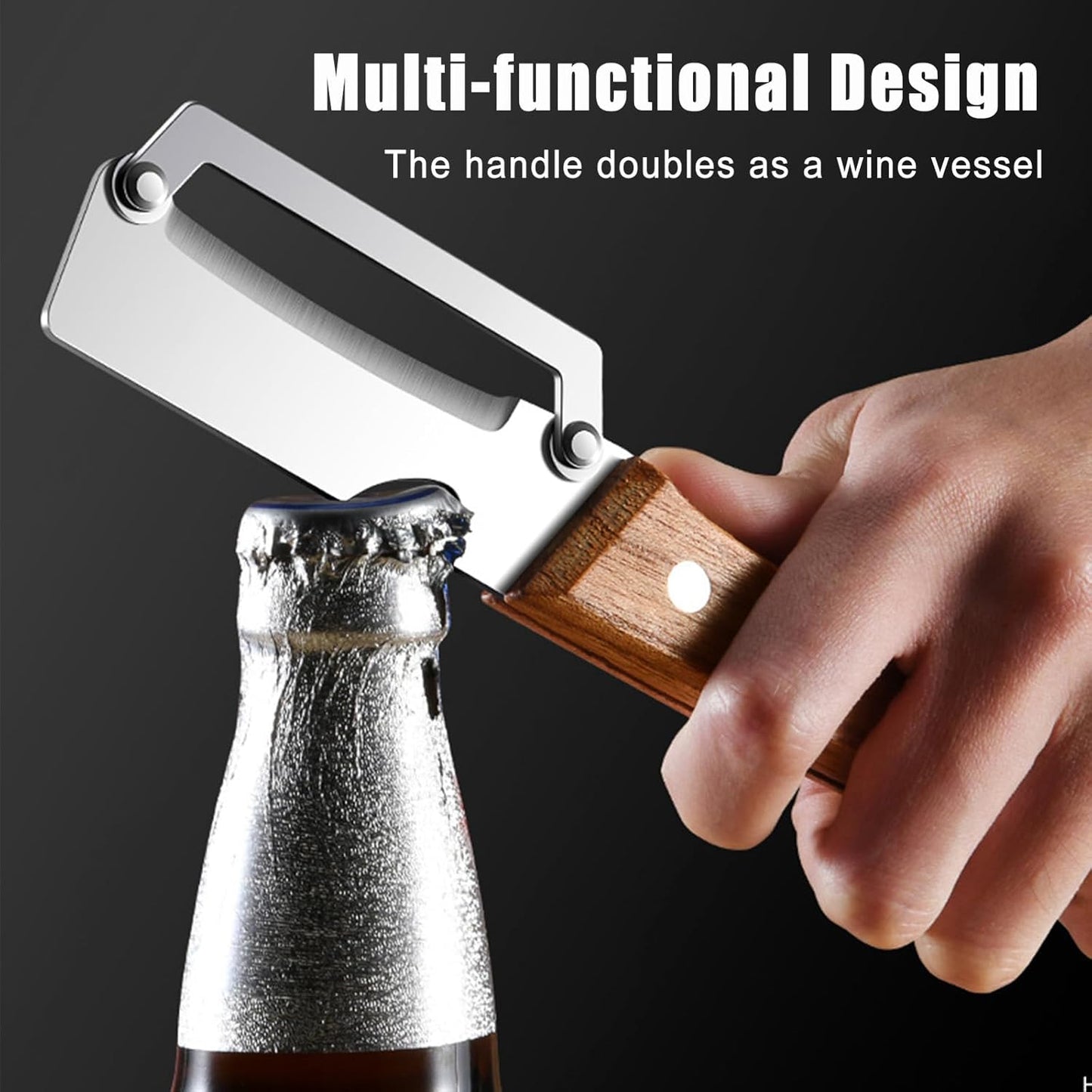 Multifunctional Vegetable Peeler, Stainless Steel Vegetable Peeler for Kitchen with Wooden Handle & Bottle Opener, Heavy Duty Fruit Apple Potato Peeler, Ergonomic Grip (1PCS)