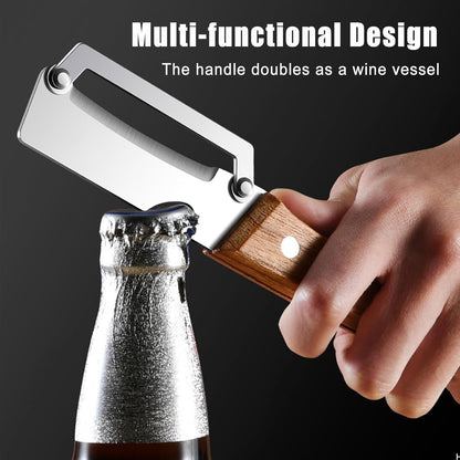 Multifunctional Vegetable Peeler, Stainless Steel Vegetable Peeler for Kitchen with Wooden Handle & Bottle Opener, Heavy Duty Fruit Apple Potato Peeler, Ergonomic Grip (1PCS)